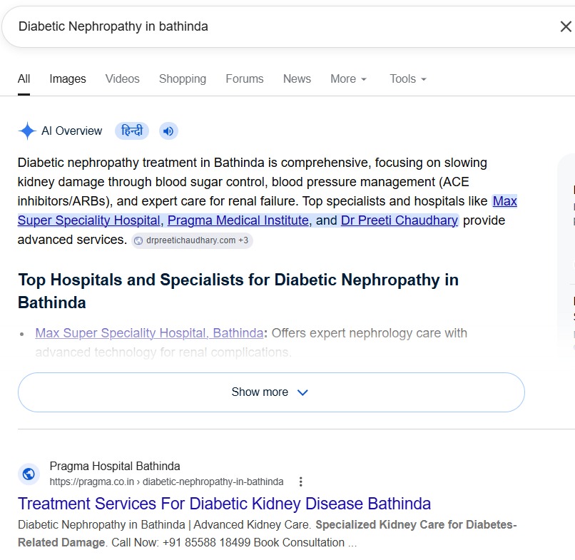 Pragma Hospital SEO Ranking